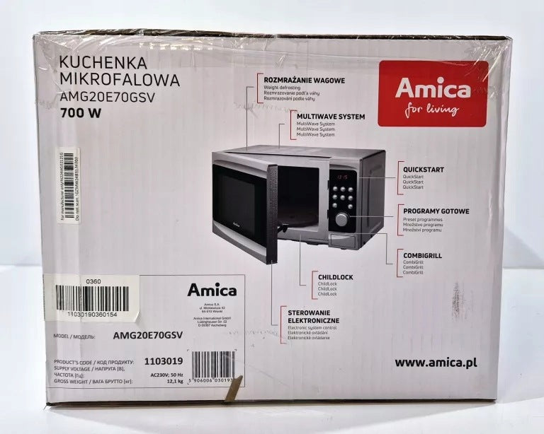 MICROWAVE OVEN AMICA AMG20E70GSV Brand Amica