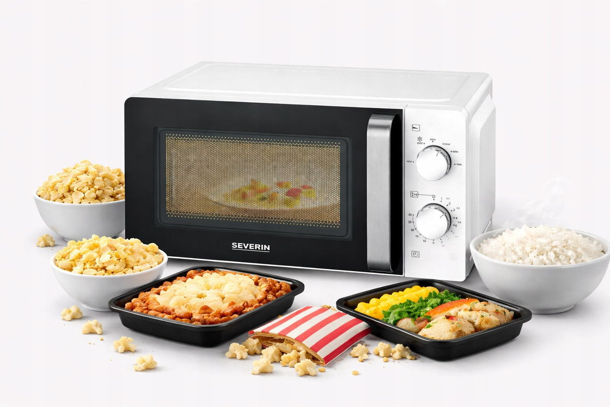 MICROWAVE OVEN MICROWAVE 17L 700W TIMER BLACK/WHITE SEVERIN