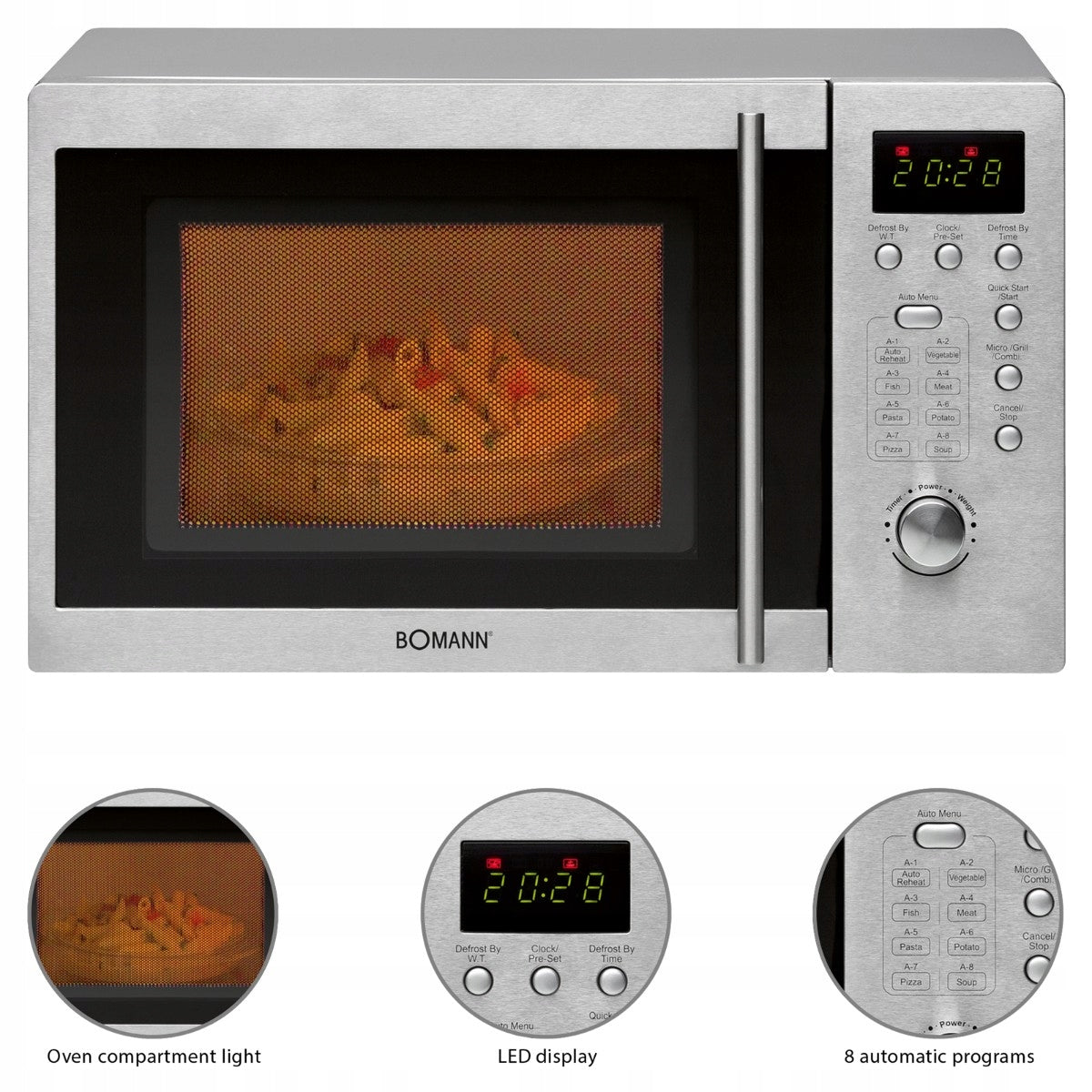 MICROWAVE OVEN WITH GRILL, MICROWELA BOMANN M Manufacturer code 622111