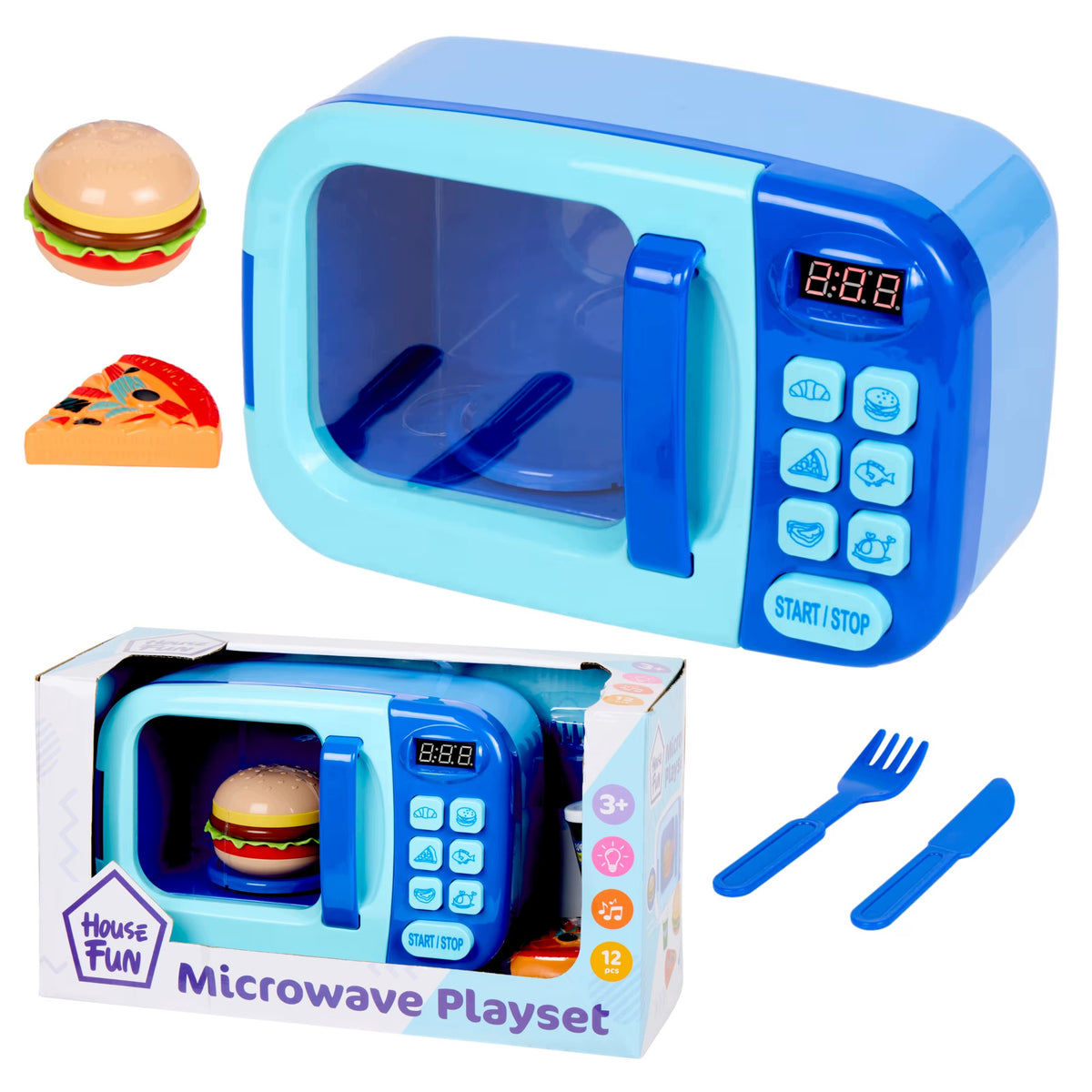 MICROWAVE TOY COOKER MICROWAVE FOOD BLUE INTERACTIVE