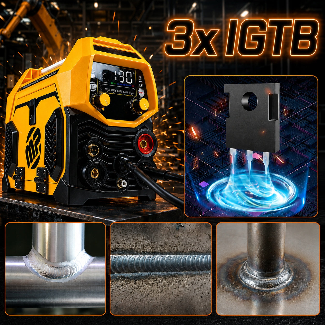 MIG inverter welder with Co2 cylinder semi-automatic MP0190 SYNERGY MAJSTER MP Manufacturer code MP0190