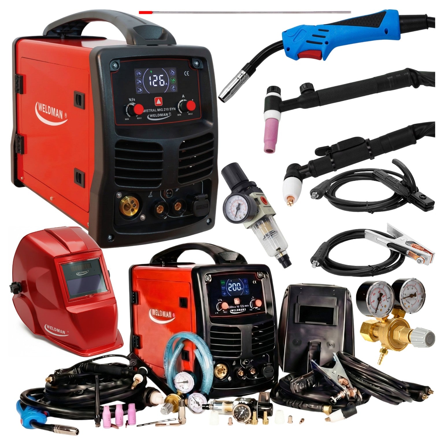 MIGOMAT MMA TIG PLASMA Weldman Mistral MIG 210 Synergy 200A 4in1