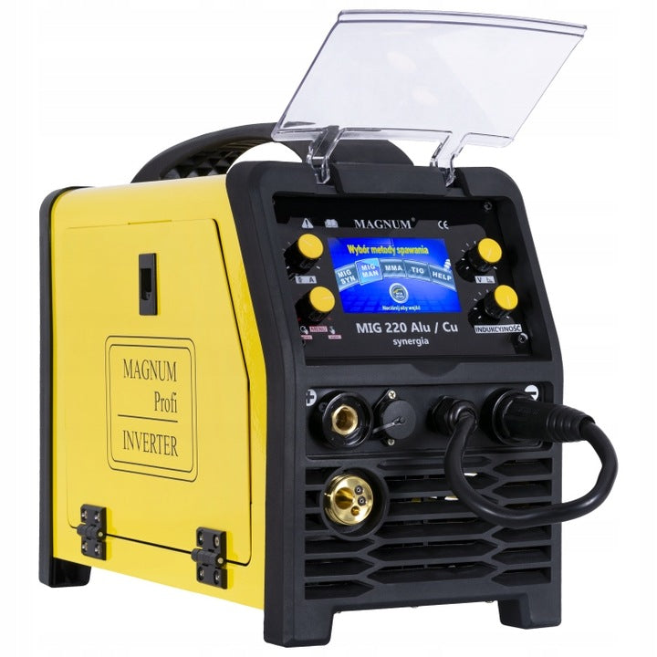 MIGOMAT WELDING MACHINE MAGNUM MIG 220 ALU CU SYNERGY MMA TIG 230V 200A IGBT 3IN1 Packaging status original