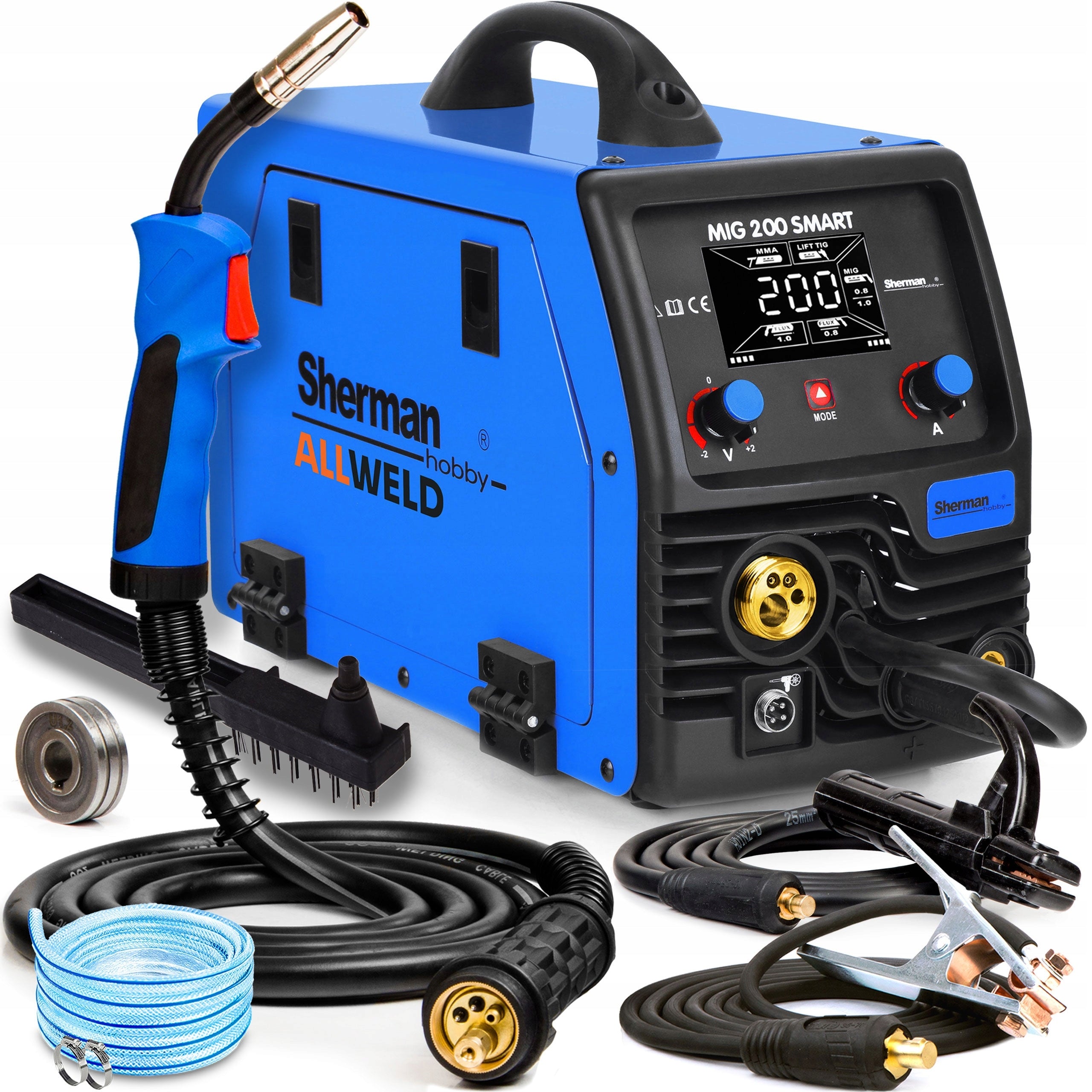 MIGOMAT WELDING MACHINE SHERMAN MIG 200 SMART MMA TIG 200A 230V SYNERGY FLUX 3IN1