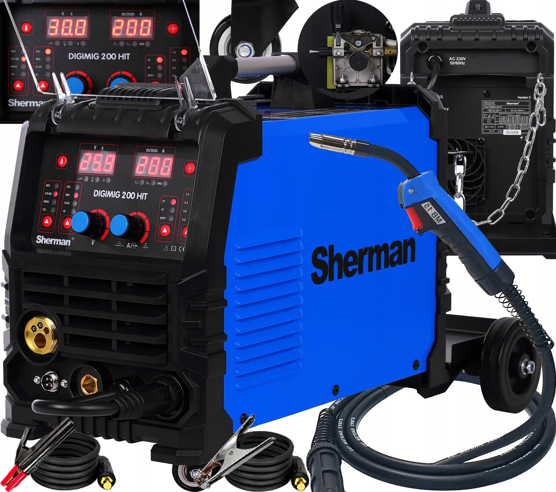 MIGOMAT WELDING MACHINE SHERMAN MIG DIGIMIG 200 HIT VERSION WITH CYLINDER CHASSIS