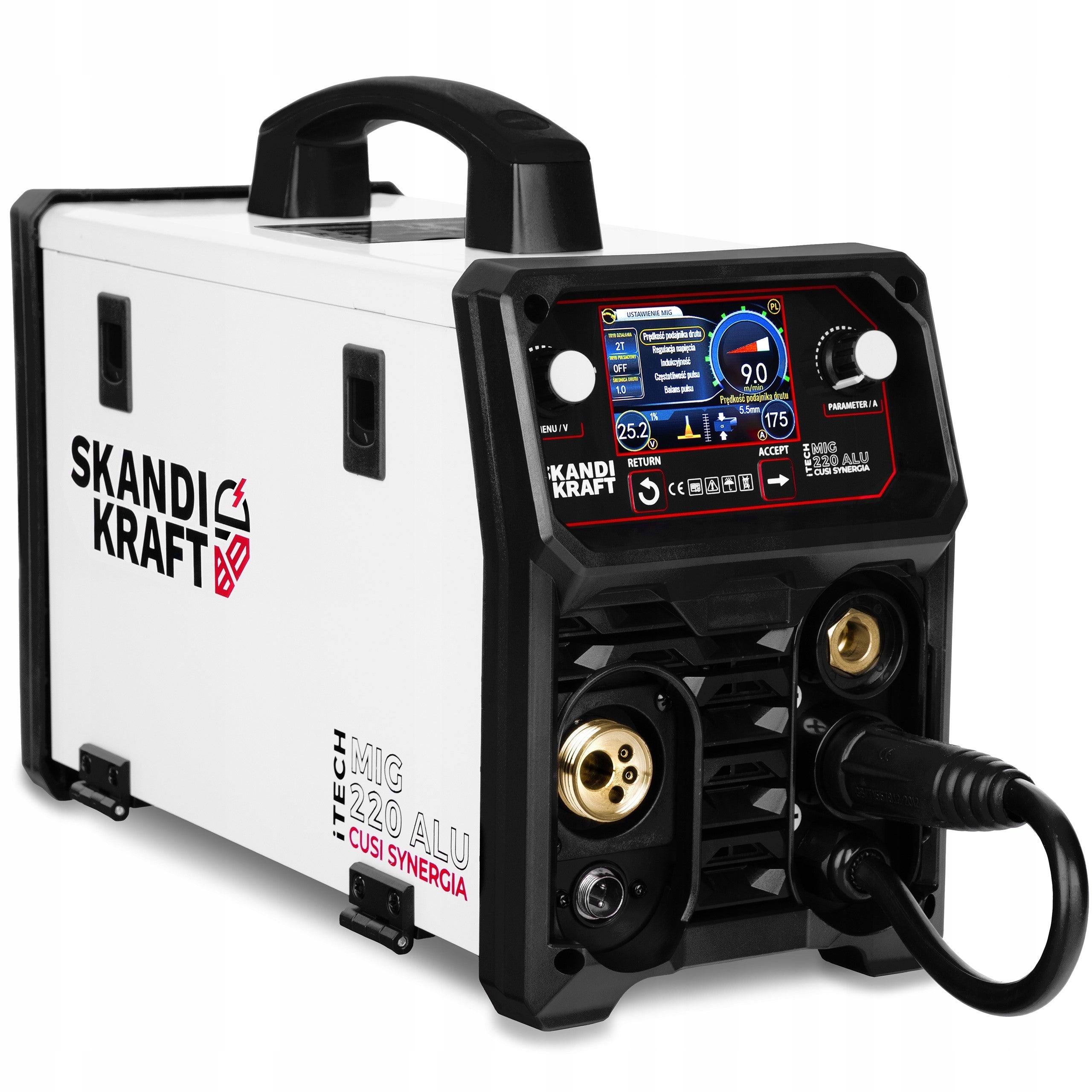 MIGOMAT WELDING MACHINE SKANDI KRAFT ITECH MIG 220 ALU CUSI SYNERGY 200A 230V 3IN1 Packaging status original