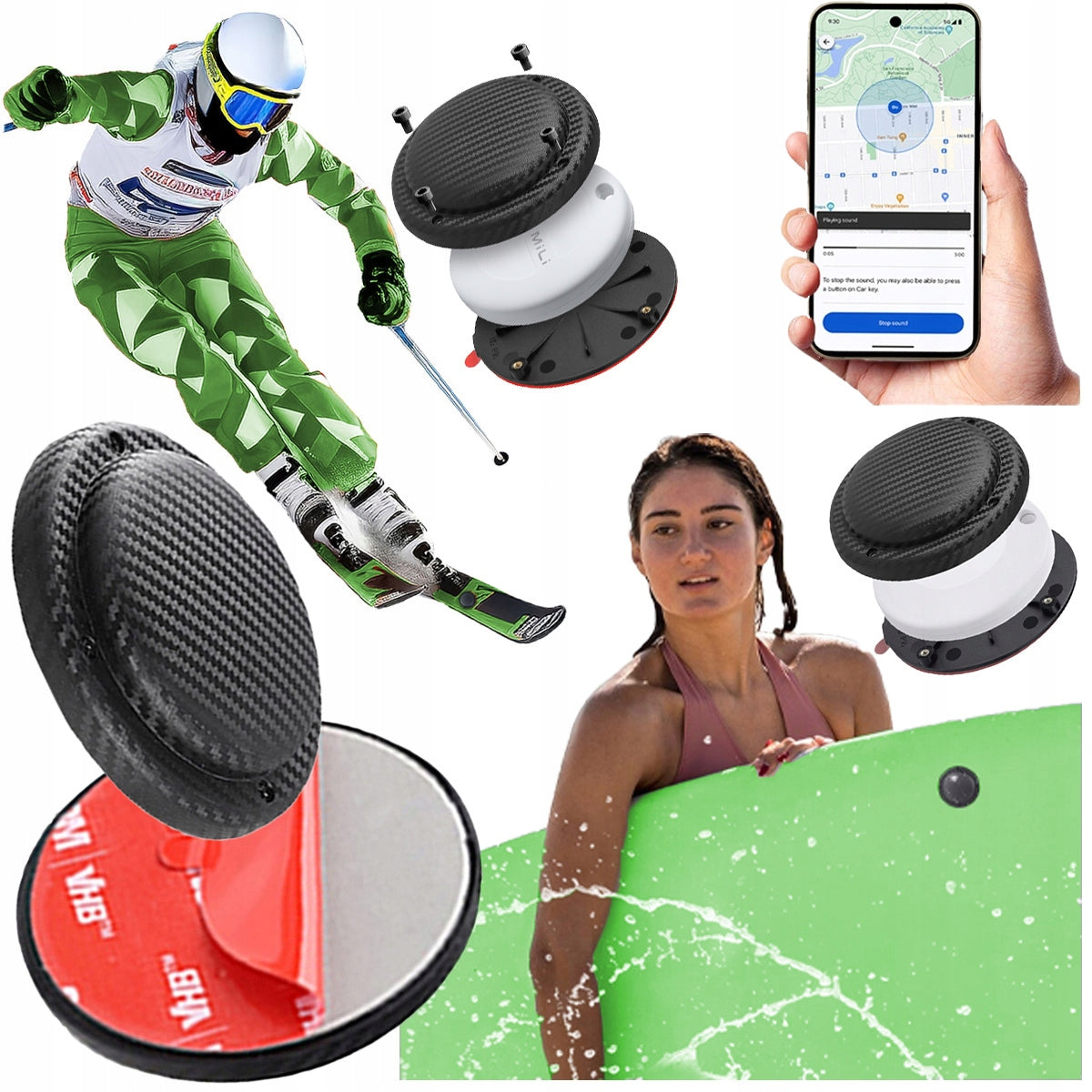 MILI MiTag SKI FINDER GPS Locator BT Android Sticky UNIVERSAL