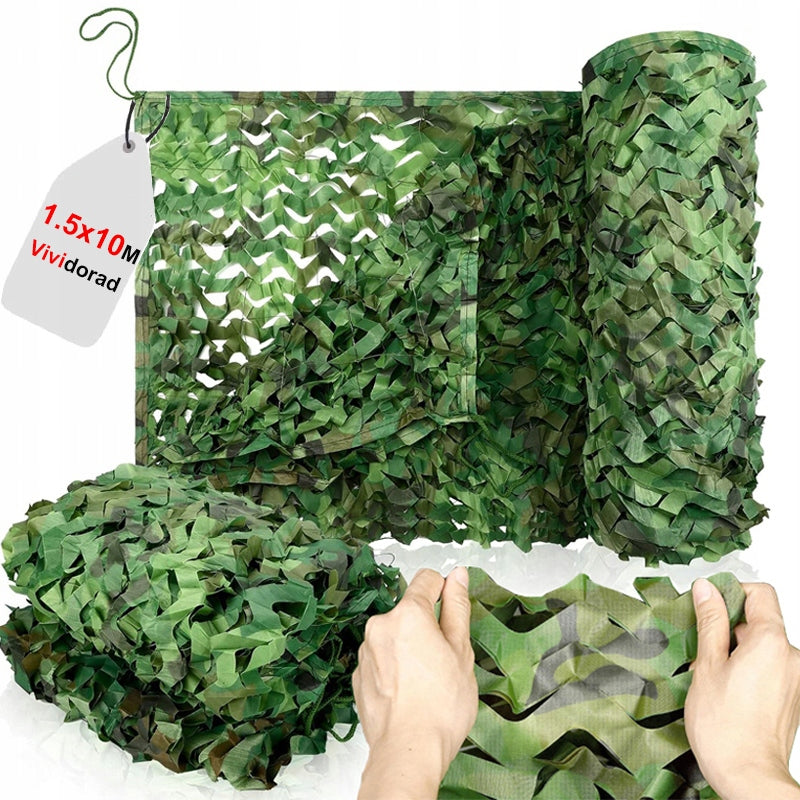 MILITARY GARDEN CAMOUFLAGE MASKING MESH 1,5x10M SHADING COVER Length 10 m
