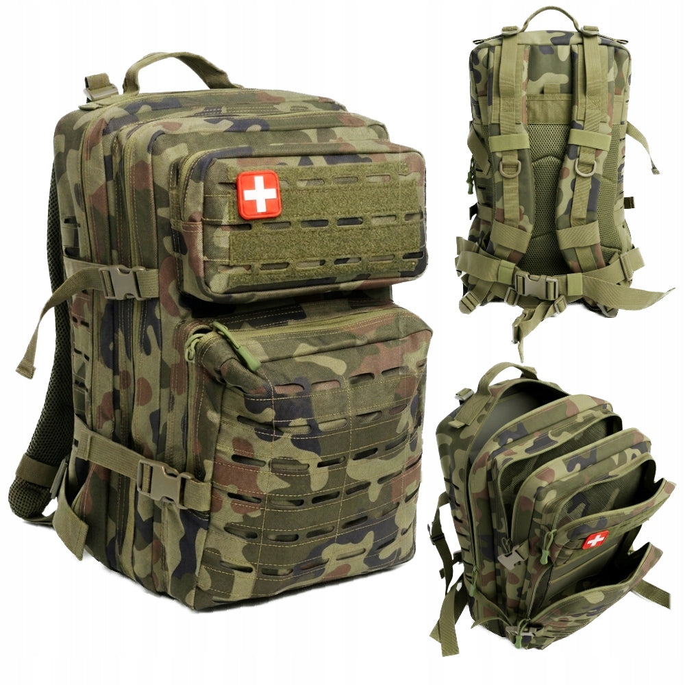 MILITARY HIKING Backpack WATERPROOF CAMO MEN'S TREKKING LARGE 45L