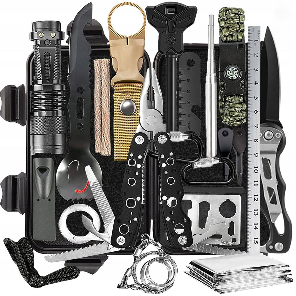 MILITARY SURVIVAL KIT SURVIVAL ESSENTIALS MULTITOOL FOR OUTDOOR ACTIVITIES