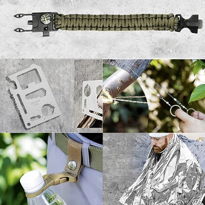 MILITARY SURVIVAL MEGA SURVIVAL KIT 32in1 Knives Pocket Knife Compass + CASE Manufacturer code D840