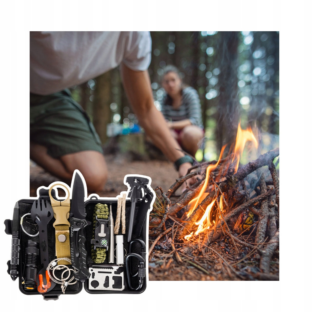 MILITARY SURVIVAL MEGA SURVIVAL SET 32IN1 Tools pen measure blade bottle opener can opener saw fish scraper window breaker