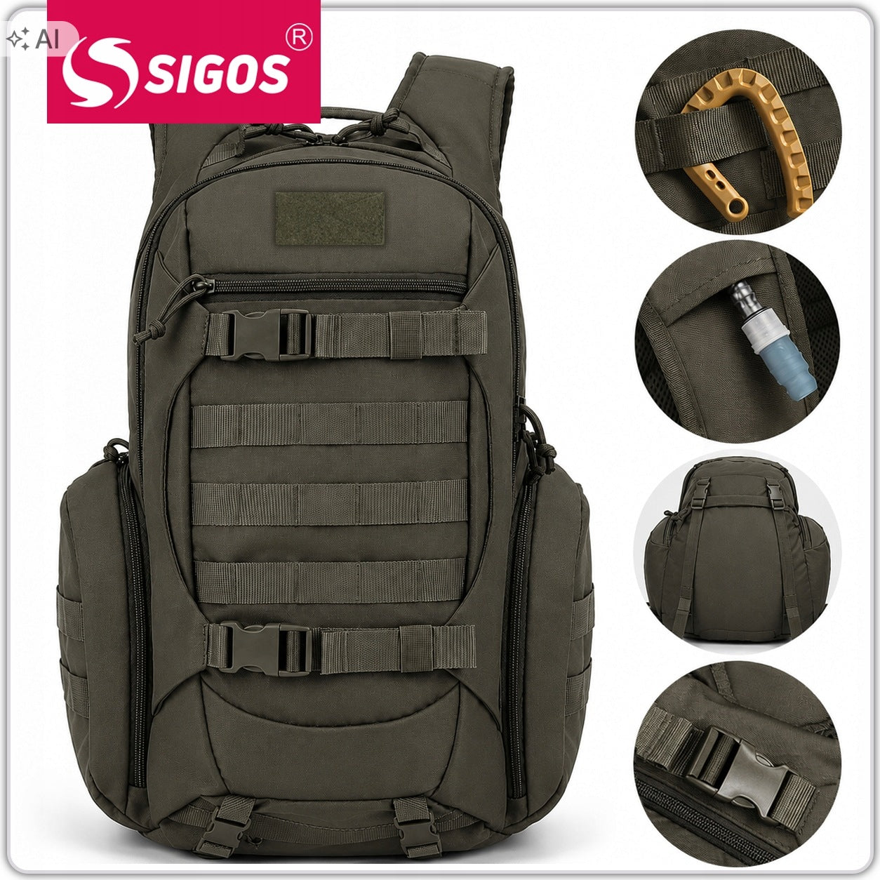 MILITARY TACTICAL BACKPACK MOLLE MILITARY SURVIVAL LARGE TOURIST Packaging status original