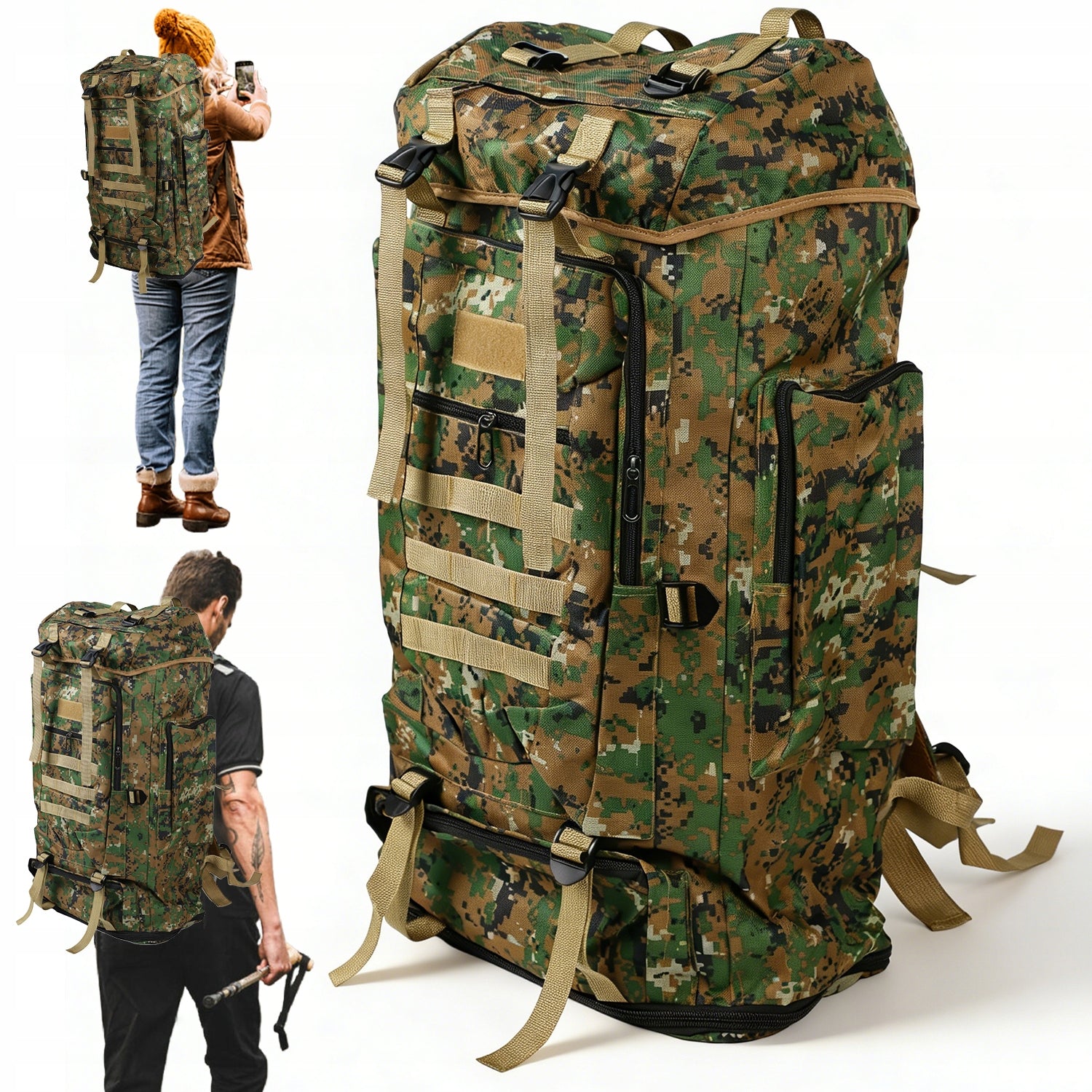 MILITARY TACTICAL MILITARY BACKPACK 100L TOURIST SURVIVAL SCOUT