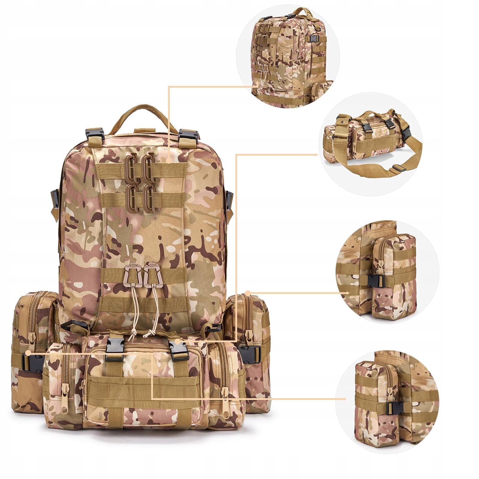 MILITARY TACTICAL MILITARY BACKPACK MEN'S PREMIUM SURVIVAL 45L Packaging status original