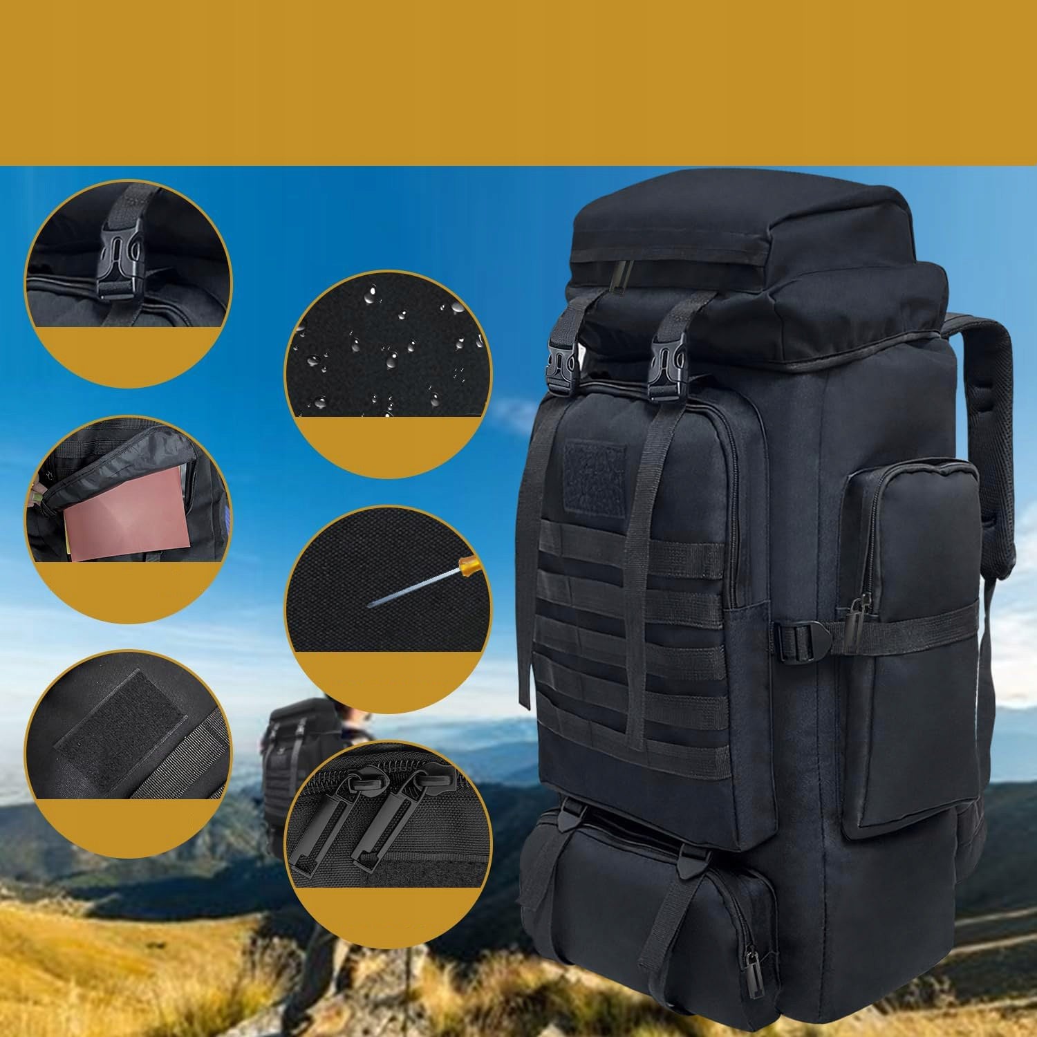 MILITARY TACTICAL SURVIVAL HIKING BACKPACK 80L LARGE CAMPING BACKPACK Brand no brand