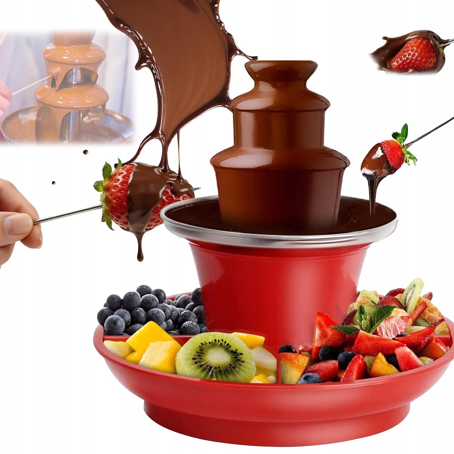 MILK CHOCOLATE FONDUE FOUNTAIN 3 LEVELS 30W