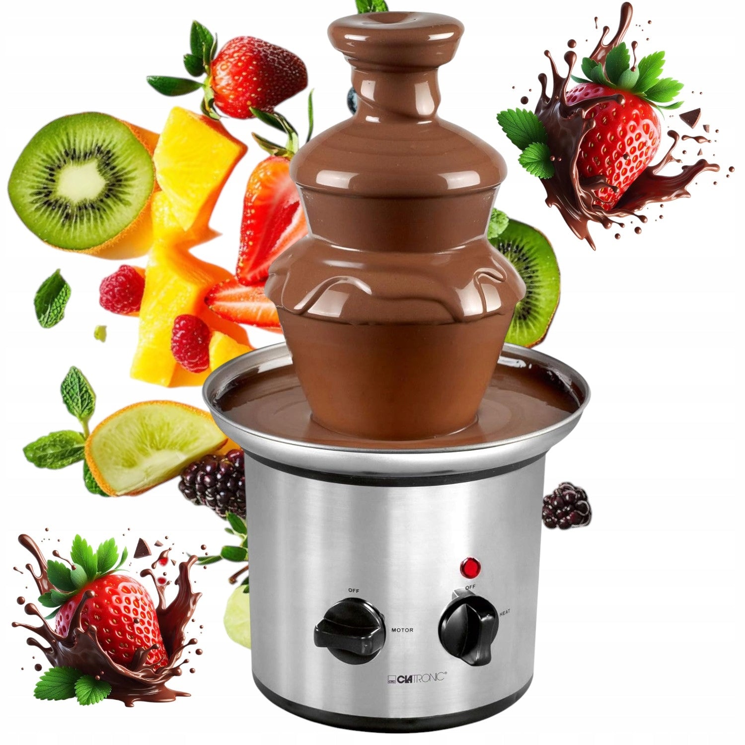MILK CHOCOLATE FONDUE FOUNTAIN 3 LEVELS CLATRONIC