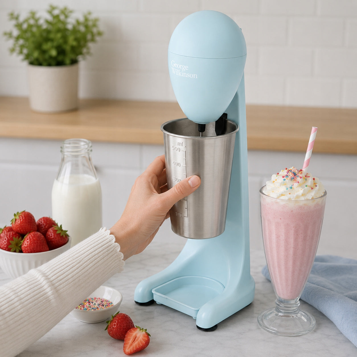 MILK COCKTAIL MAKING MACHINE KITCHEN SHAKER WITH CUP Packaging status original