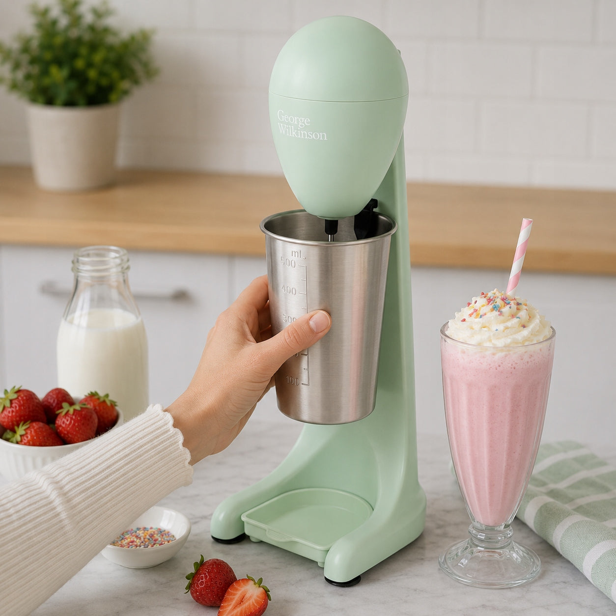 MILK COCKTAIL MAKING MACHINE KITCHEN SHAKER WITH CUP Packaging status original