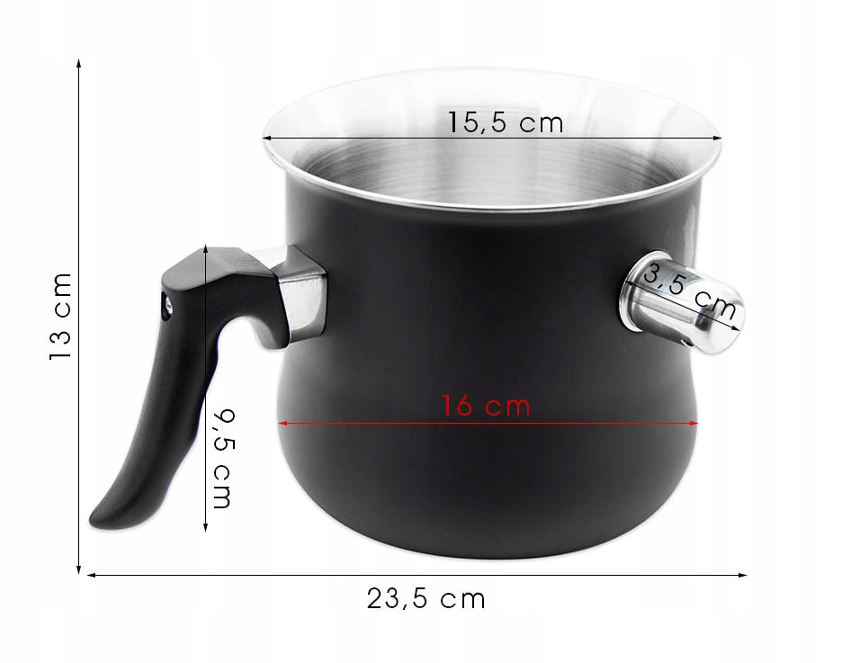 MILK COOKING POT 1,5L FOR MILK WITH WHISTLE AND HANDLE CONTAINER Capacity 1.5 l