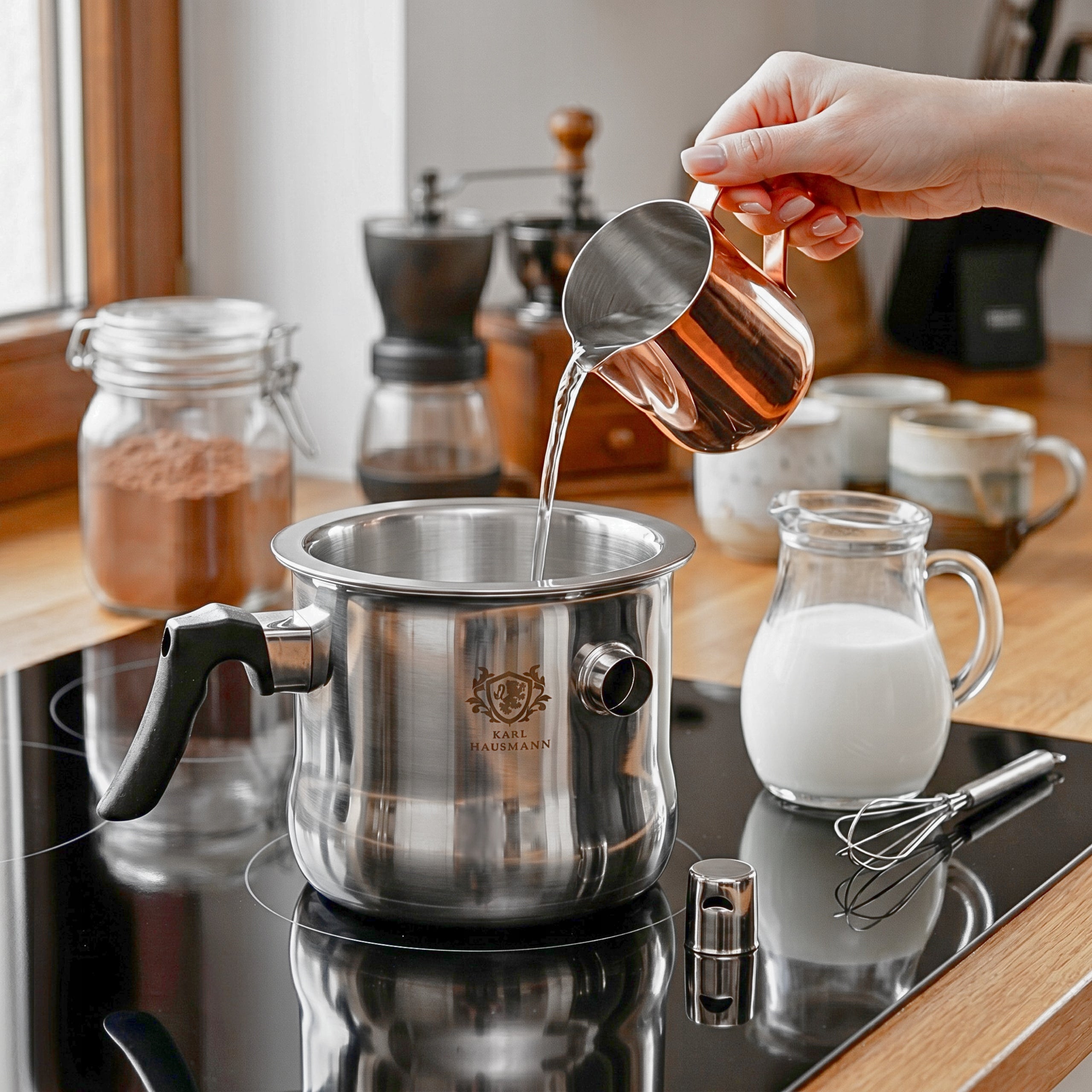 MILK COOKING POT WITH WHISTLE LID 1,5L STAINLESS INDUCTION GAS Manufacturer code 5905155002624