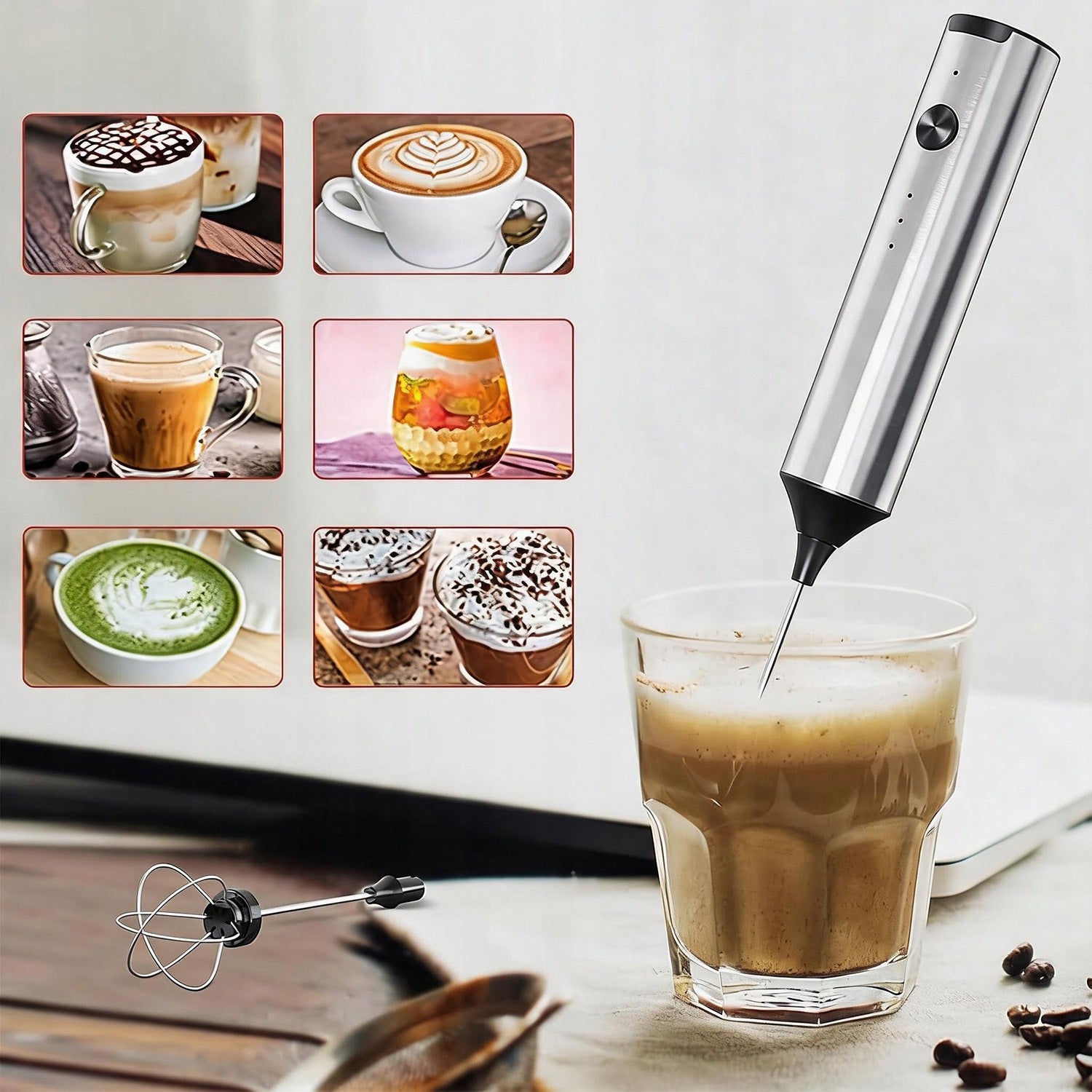 MILK FROTHER ELECTICAL COFFEE COCOA MINI MIXER 3 SPEEDS 1500MAH Packaging status original