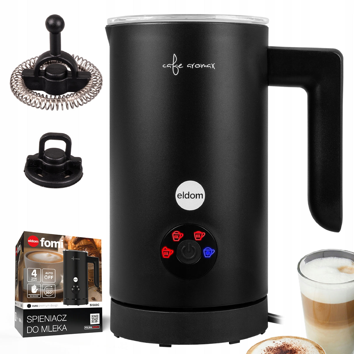 MILK FROTHER ELECTRIC 4 MODES HEATER 4in1 300ml 500W ELDOM