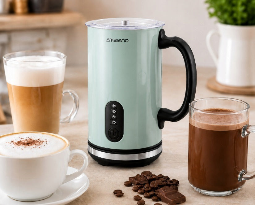 MILK FROTHER ELECTRIC 500W HEATER 4 MODES GREEN RETRO Brand Ambiano