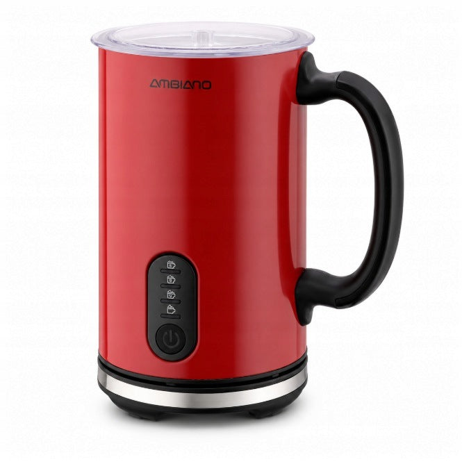 MILK FROTHER ELECTRIC 500W HEATER 4 MODES RED RETRO