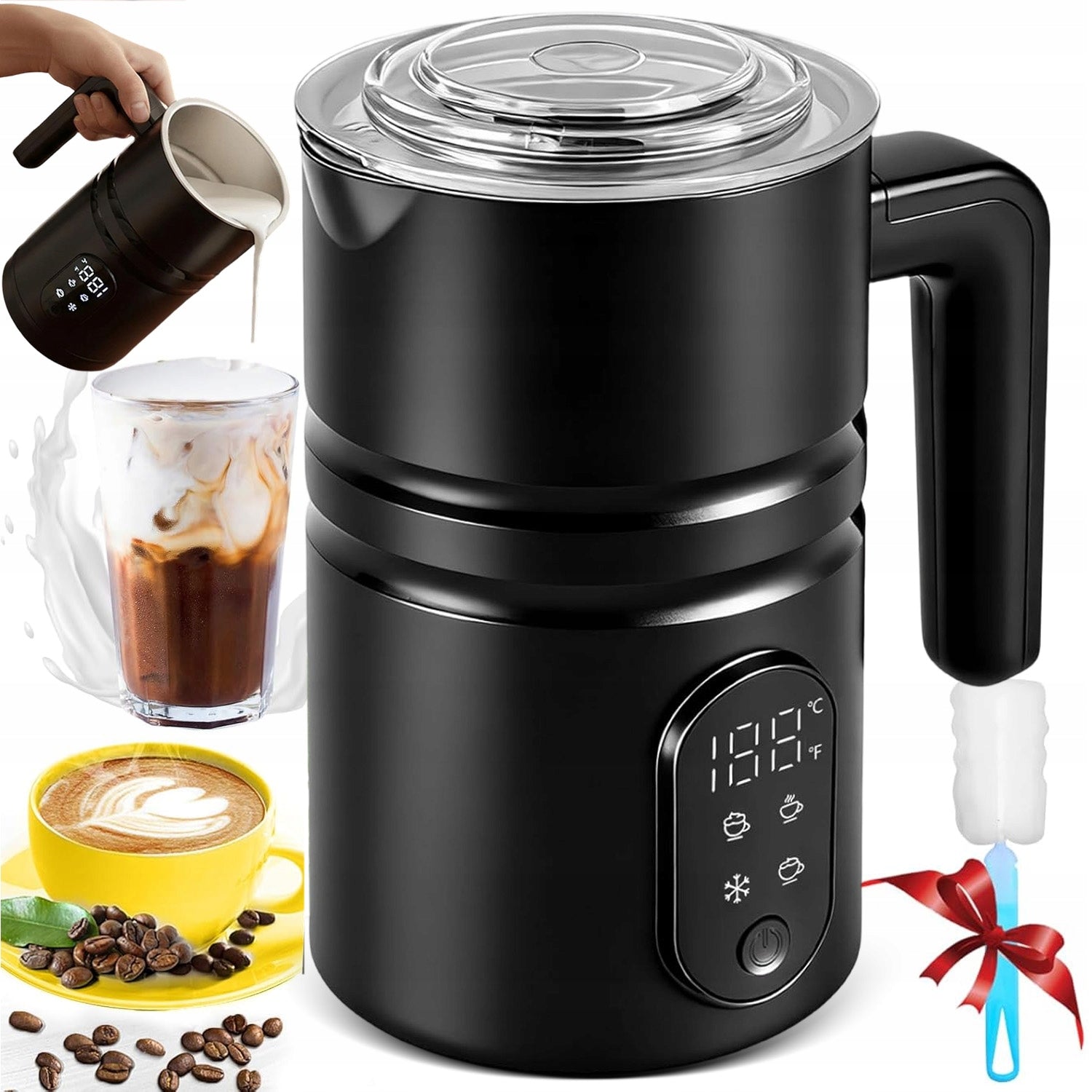 MILK FROTHER ELECTRIC COFFEE 400W DISPLAY BPA FREE 4 MODES