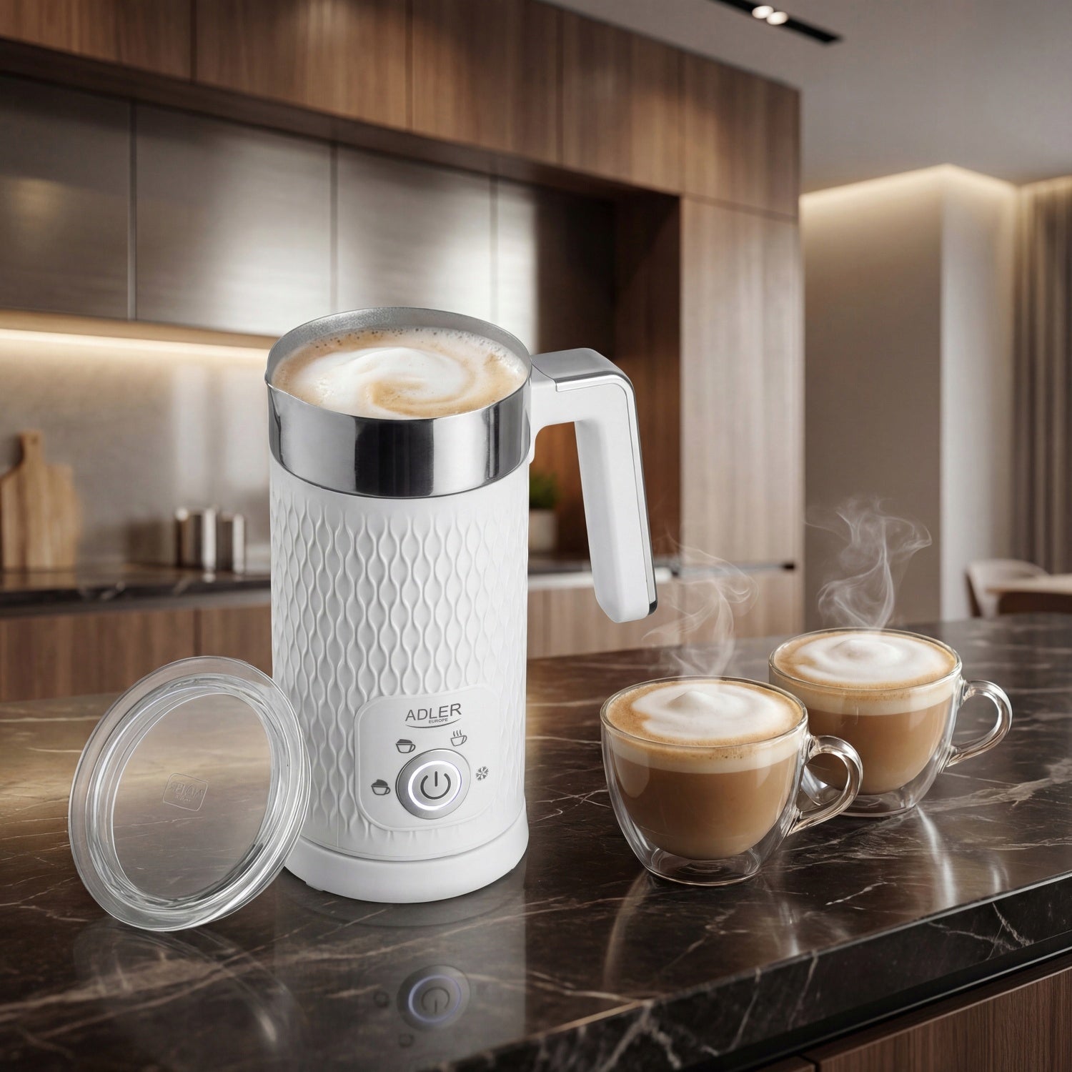 MILK FROTHER ELECTRIC HEATER LATTE BEATER 4 FOAMING MODES Packaging status original
