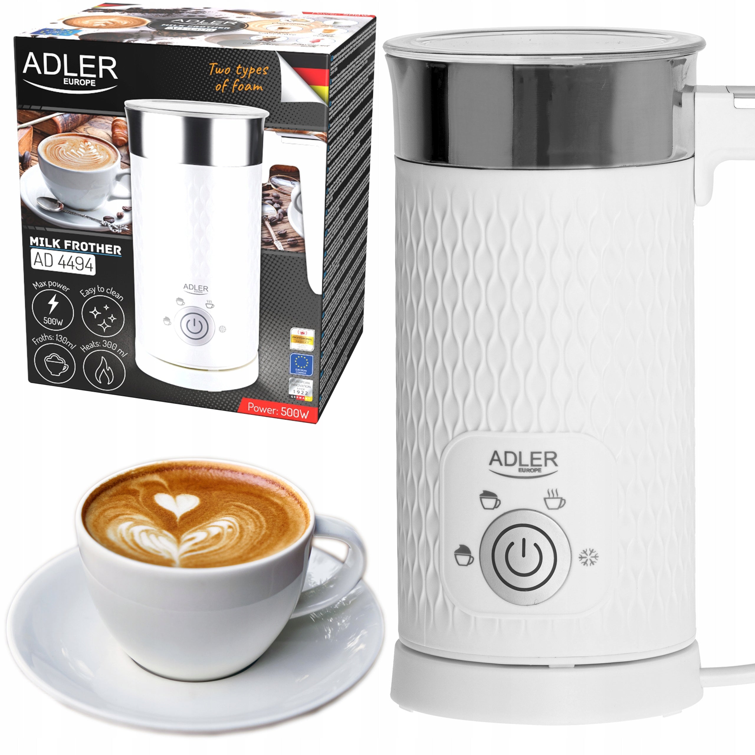 MILK FROTHER ELECTRIC HEATER LATTE BEATER 4 FOAMING MODES
