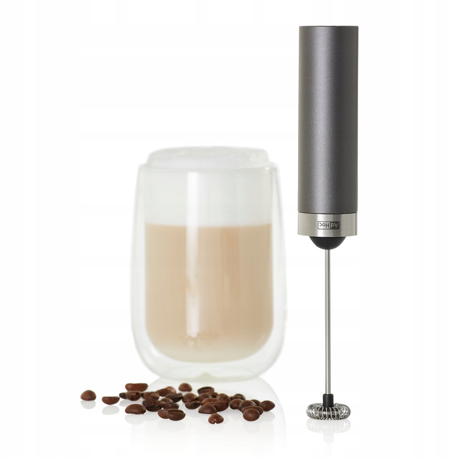 MILK FROTHER Electric AdHoc Rapid HANDHELD Dark Grey Packaging status original
