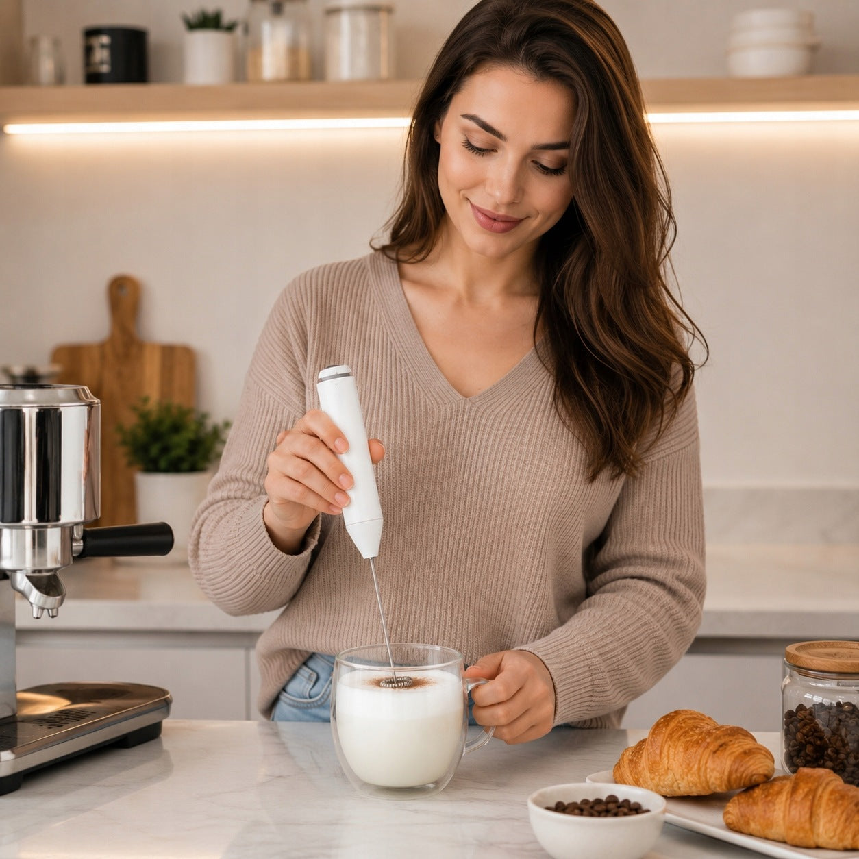 MILK FROTHER MANUAL BLACK BEATER MINI ELECTRIC WIRELESS Packaging status original