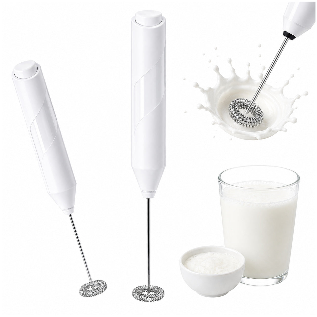 MILK FROTHER MANUAL BLACK BEATER MINI ELECTRIC WIRELESS