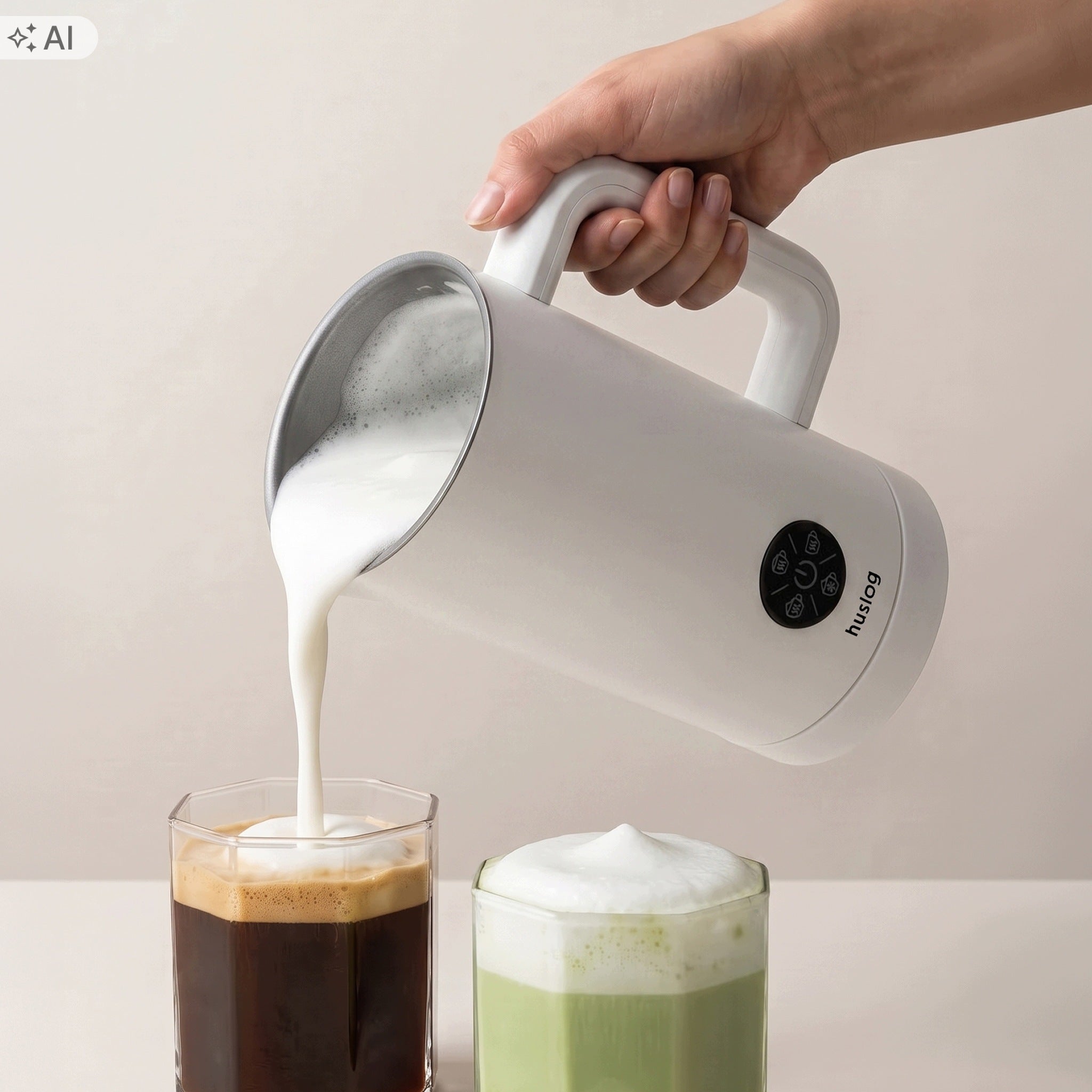 MILK FROTHER WITH HEATER 4 MILK FROTHING MODES 500W WHITE Manufacturer code HUS1105