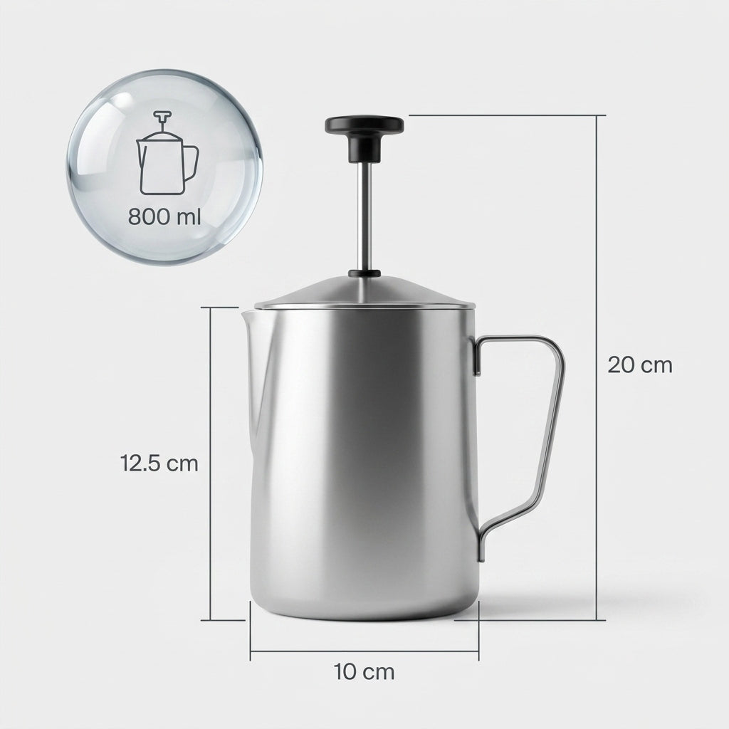 MILK FROTHER stainless steel hand beater for foam making large Packaging status original