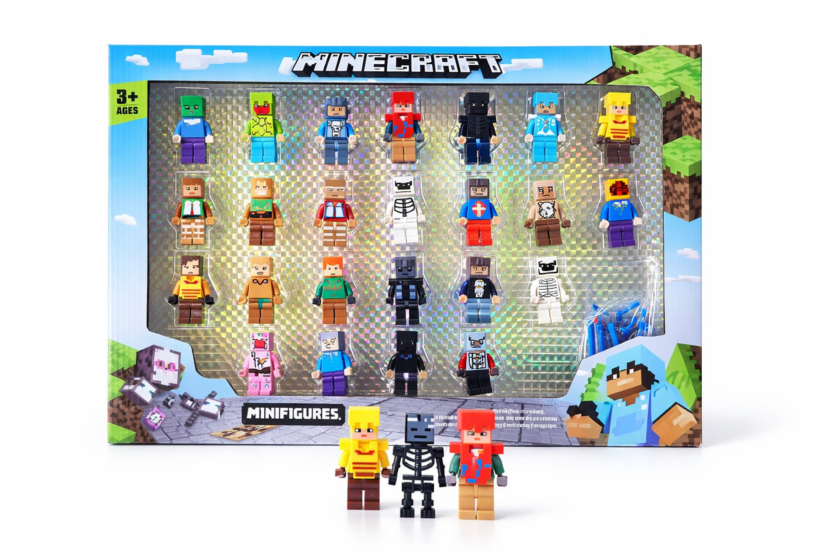 MINECRAFT FIGURINES SET OF 24 MINI PEOPLE MINECRAFT + AKCESORIA