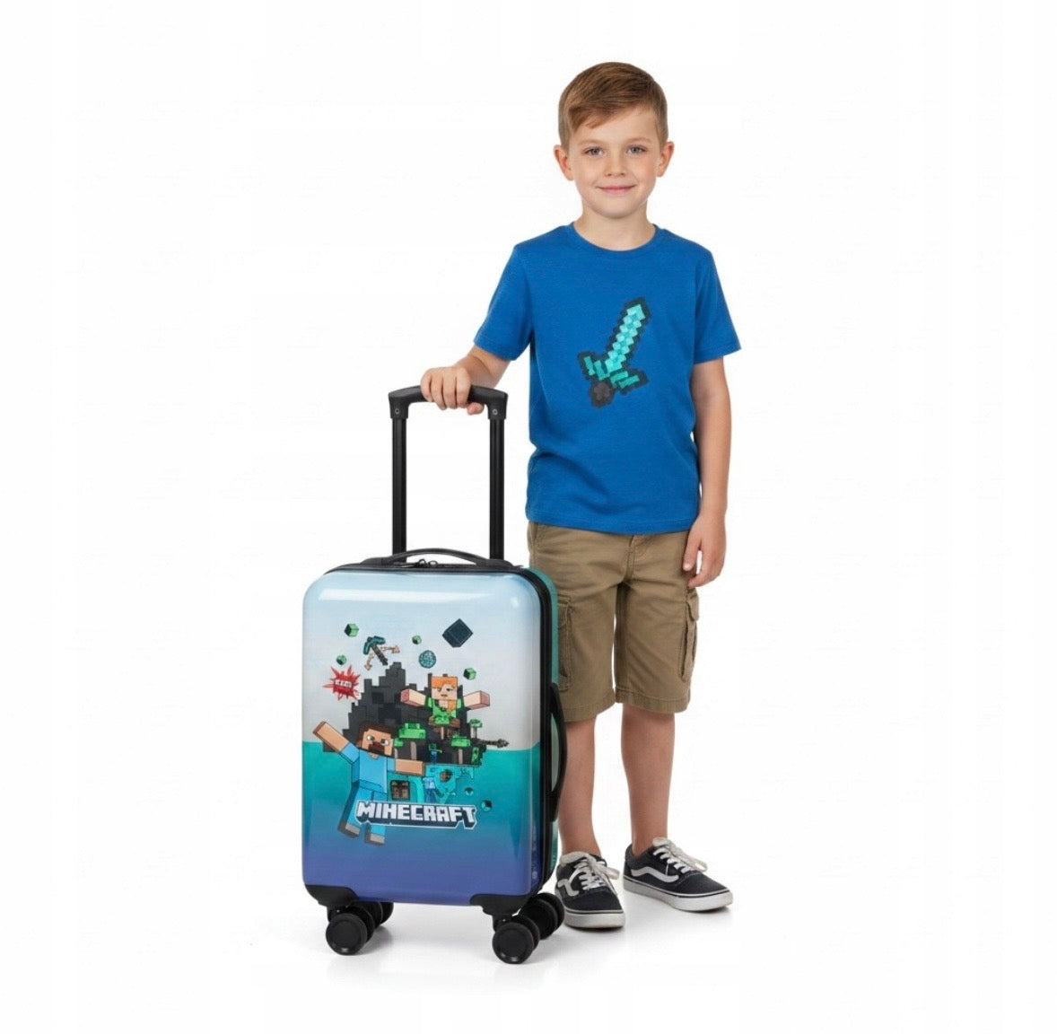 MINECRAFT Travel Cabin Suitcase for Children 24L 50x29x19 Wheels Brand Bolan Home