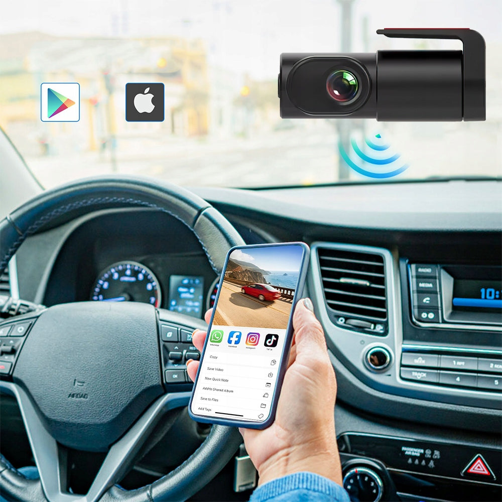 MINI 360° DASH CAM WITH NIGHT VISION WDR, WIDE ANGLE 170° Packaging status original