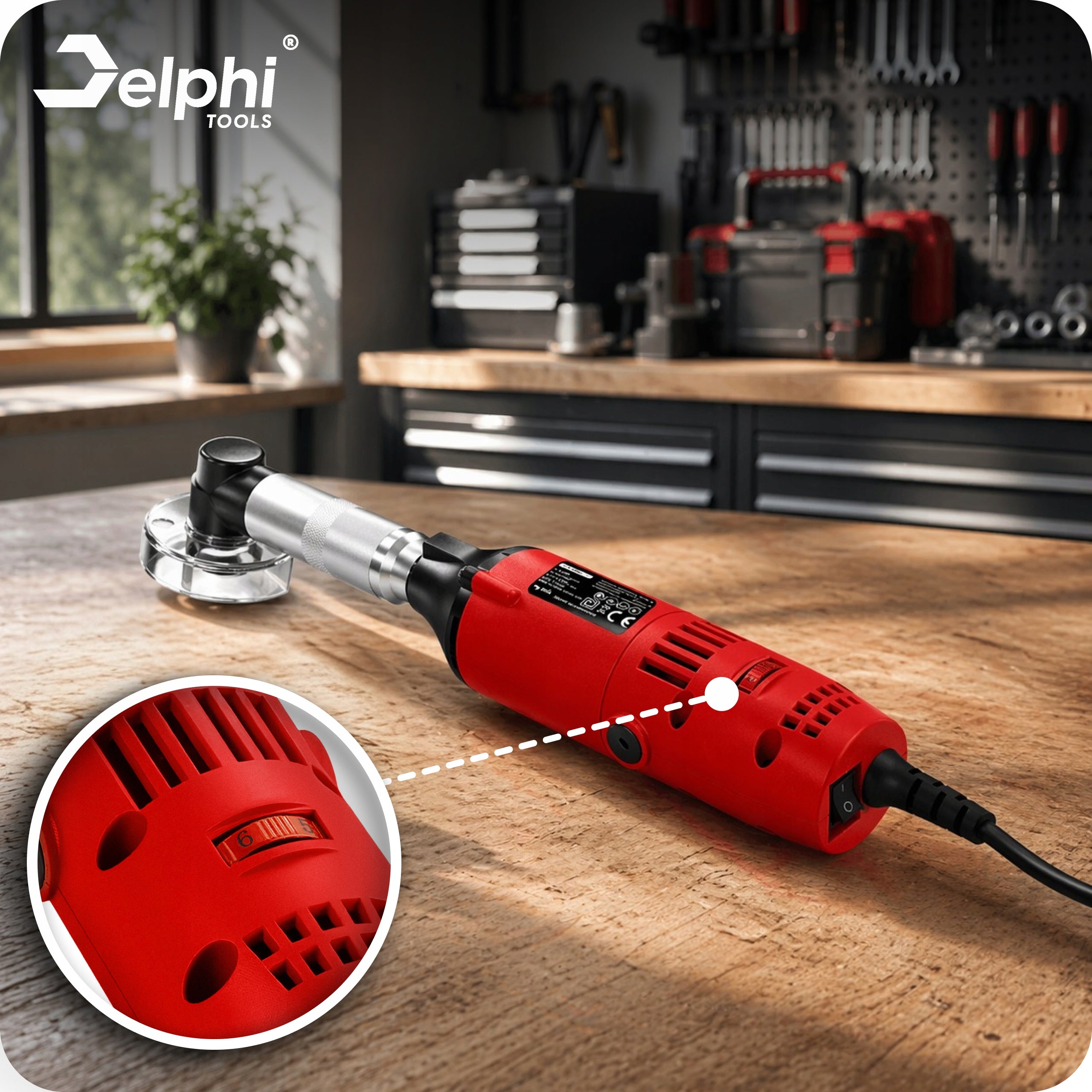 MINI ANGLE GRINDER PRECISION NETWORK 500W DISCS ADJUSTMENT ACCESSORIES Series Mocna Szlifierka Długa Szyjka Polerka