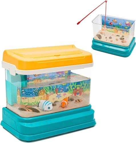 MINI AQUARIUM FOR CHILDREN FISHING FISH MAGNETIC USB LIGHT Kid's age 0＋