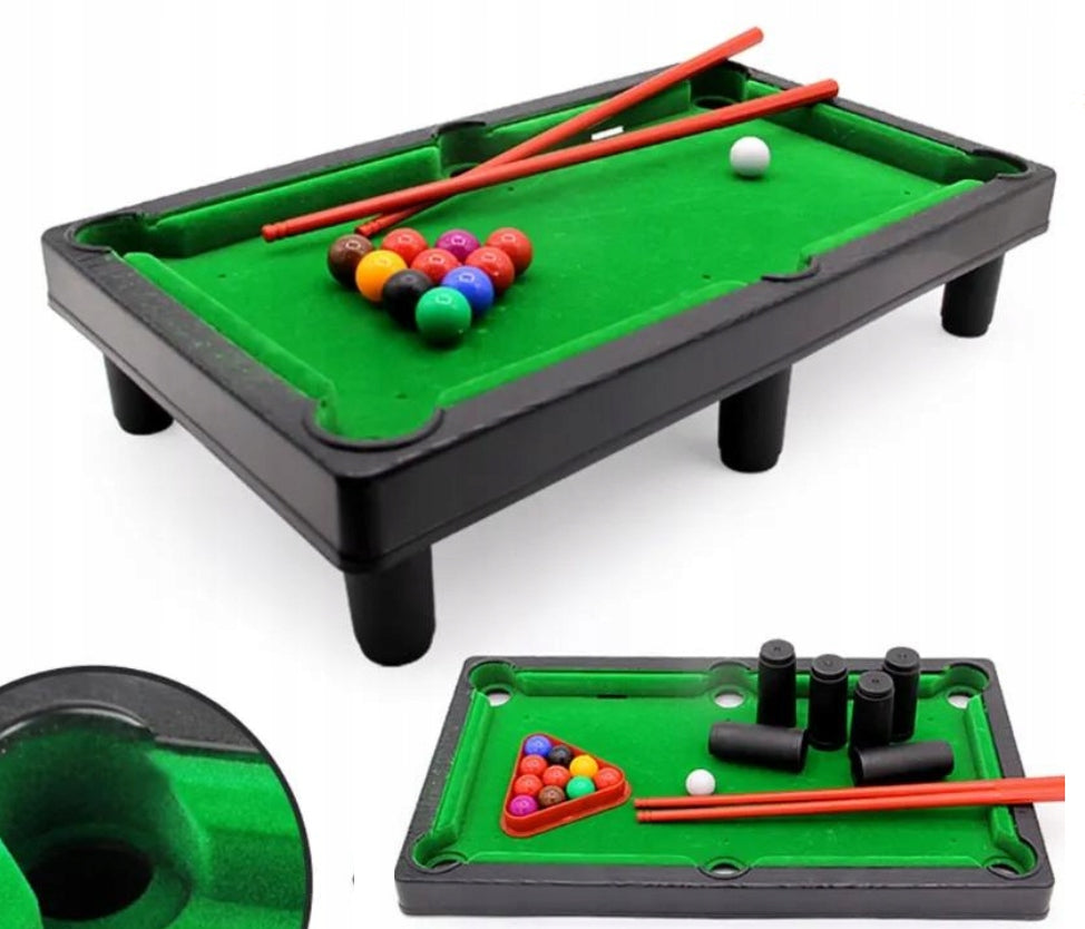 MINI BILLIARD POOL TABLE GAME SET FOR KIDS SNOOKER BALLS STICKS Packaging status original