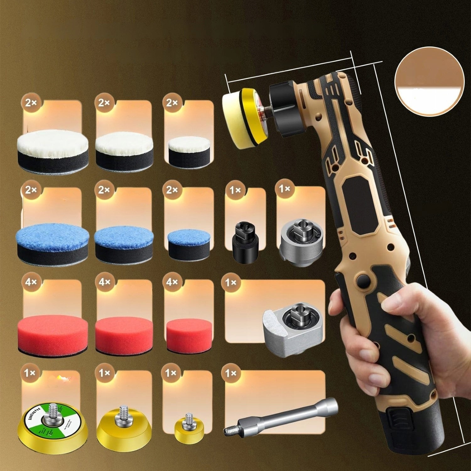 MINI CAR POLISHER CORDLESS POLISHING MACHINE FOR SCRATCHES SET 32IN1 Brand TX1
