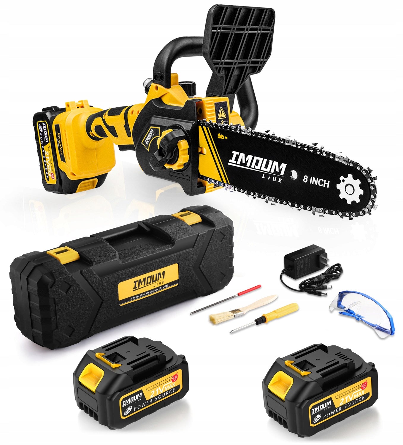 MINI CHAINSAW CORDLESS SAW 8" TWO BATTERIES SET IMOUM Packaging status original