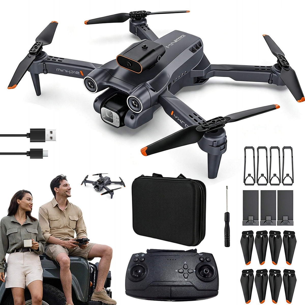 MINI DRONE WITH CAMERA 720P HEADLESS MODE 3 BATTERIES FLIGHT TIME 15 MINUTES