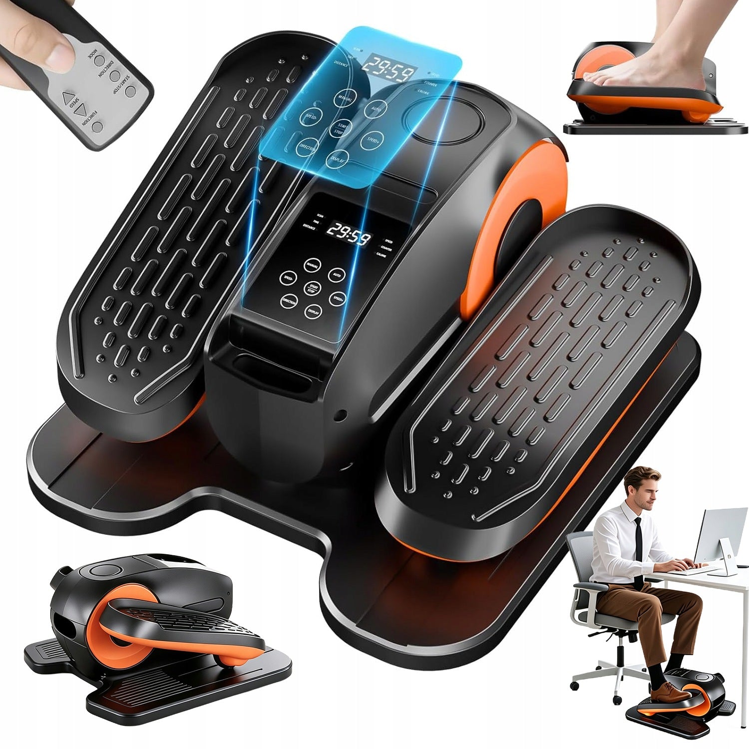MINI ELECTRIC ELLIPTICAL CROSS TRAINER 12 LEVELS LEG REHABILITATION ROTOR
