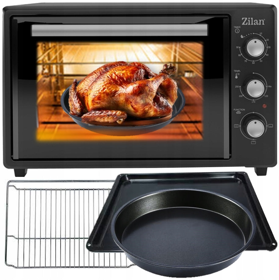 MINI ELECTRIC OVEN DOUBLE GLASS GRILL TIMER 35L 1800W