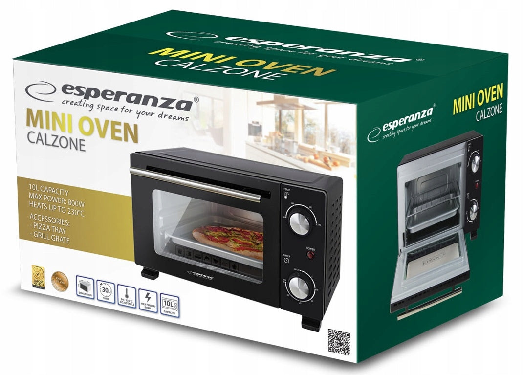 MINI ELECTRIC OVEN ECO007N CALZONE 10L ESPERANZA STOVE TOASTER OVEN Manufacturer code EKO007N